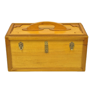 Vintage Arts & Crafts Custom Handmade Large Wooden Tool Chest Tool Box