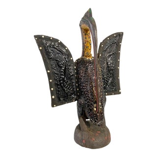 Senufo Bird Statue Cote d'Ivoire 30" H by 22" W For Sale
