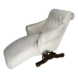 Late 19th Century Napoleon III Reclining Chaise Lounge With Swing-Out Arm For Sale