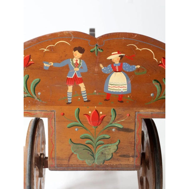 Vintage Folk Art Toy Riding Horse and Cart For Sale - Image 6 of 12