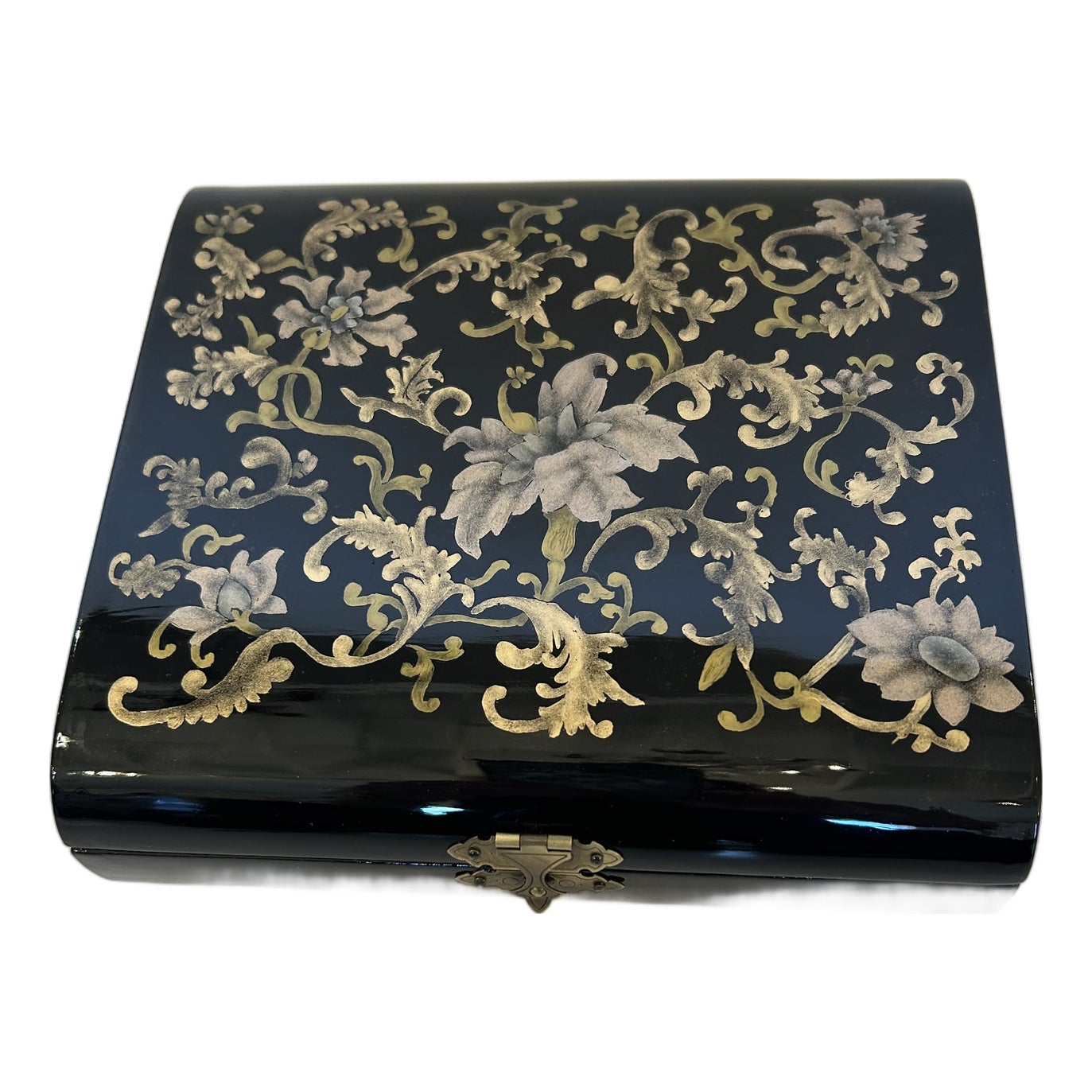 Black & Gold Lacquer Handmade Artisan Decorative Box | Chairish