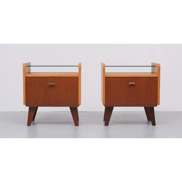 Mid-Century Dutch Teak Nightstands, 1960s, Set of 2 For Sale - Image 10 of 10