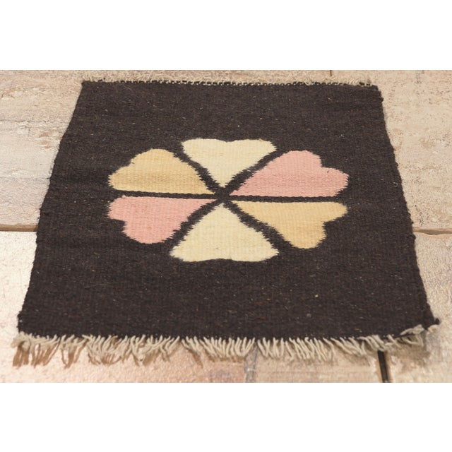 Vintage Mexican Zapotec Rug, 01'02 X 01'06 For Sale - Image 9 of 10