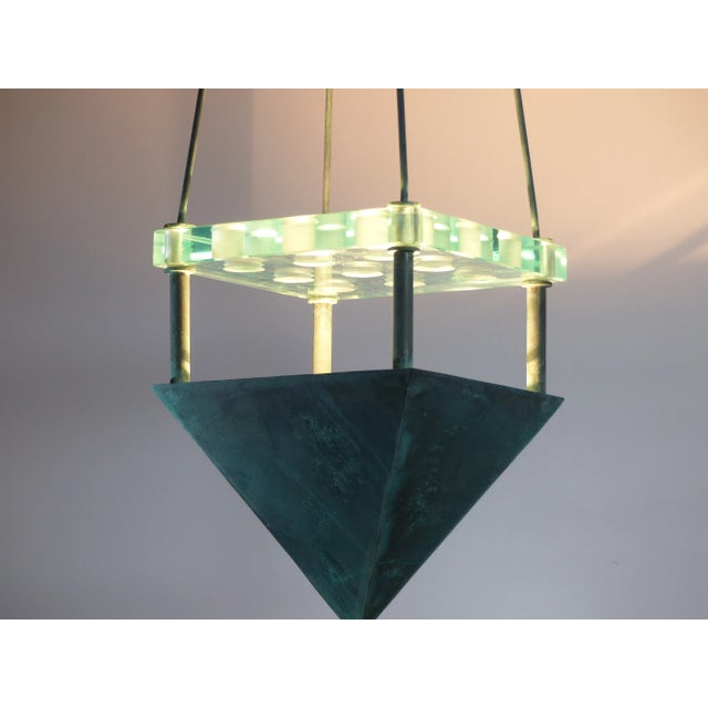Bronze and Murano Glass Ceiling Lamp from Vistosi, 1987 For Sale - Image 9 of 10