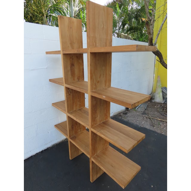 Wood Vintage Open Bookcase Display Shelving Etagere 6457 For Sale - Image 4 of 14