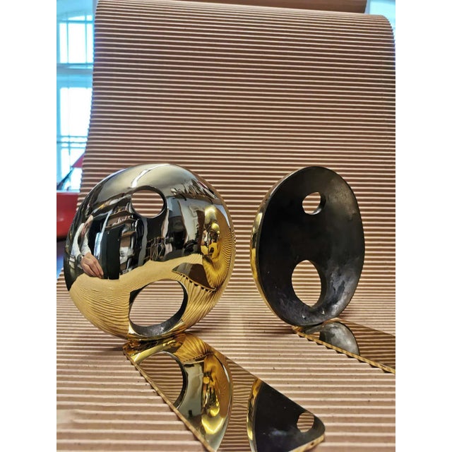 Large Carl Auböck Model #4101 'Melies' Patinated Brass Bookends - a Pair For Sale - Image 12 of 13