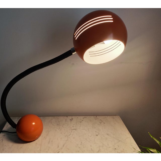 Sphere Table Lamp with Articulated Arm, 1970s For Sale - Image 4 of 6