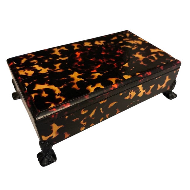 Mid 20th Century Vintage Faux Tortoise Shell Large Box For Sale - Image 5 of 8
