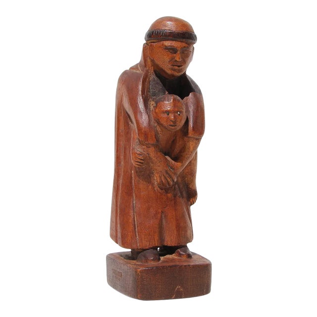 Antique Folk Art Figure of Saint Anthony of Padua With the Child Jesus For Sale