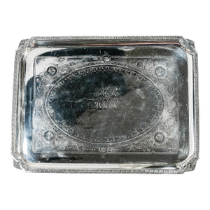 Heavy Silverplate Antique Victorian Aesthetic Movement Ornate Rectangle Tray