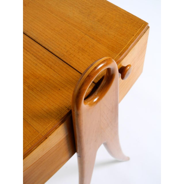 Vintage Ash Wood Sewing Box Table, 1950s For Sale - Image 14 of 18