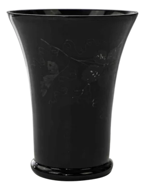 Black Ceramic Vase with Decorations, 1970s