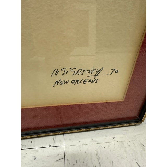 Vintage 1970's Original Leo Meiersdorf New Orleans Drawing, Framed LEO MEIERSDORFF (American / German, 1934 - 1994). New...