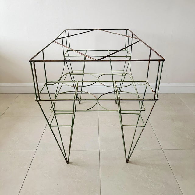 Vintage American Architectural Wire Metal Garden Table For Sale - Image 9 of 10