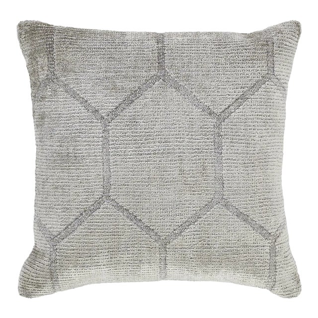 Modern Pearl Gray Geometric Throw Pillow For Sale