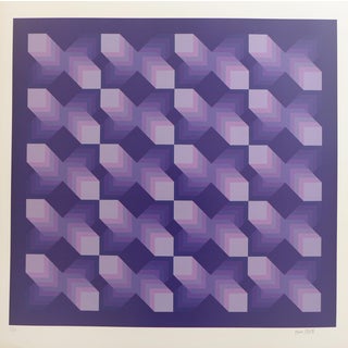 Jim Bird, Tribute to Vasarely 17, 1972, Photolithograph on Paper For Sale