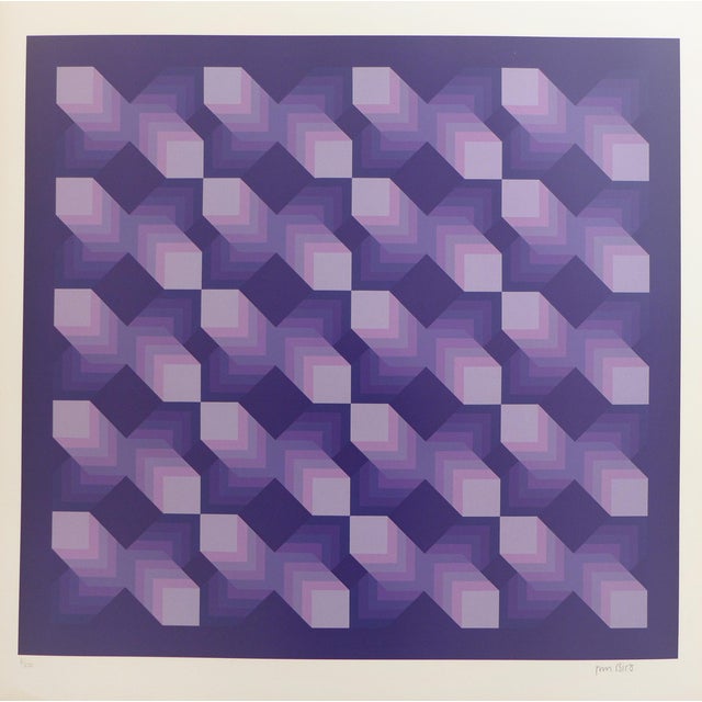 Jim Bird, Tribute to Vasarely 17, 1972, Photolithograph on Paper For Sale