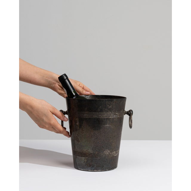 Mid 20th Century France Chocolate Silver Ice Bucket For Sale - Image 12 of 15