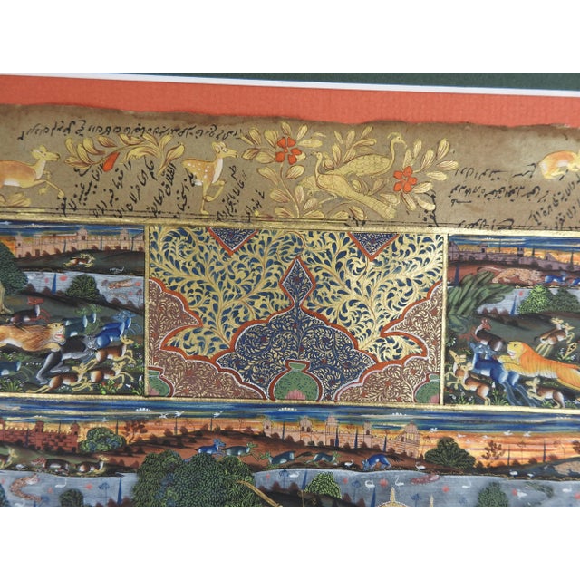 19th Century Mughal Miniature Painting Hunters Horses Lion Tiger Elephant For Sale In Seattle - Image 6 of 9