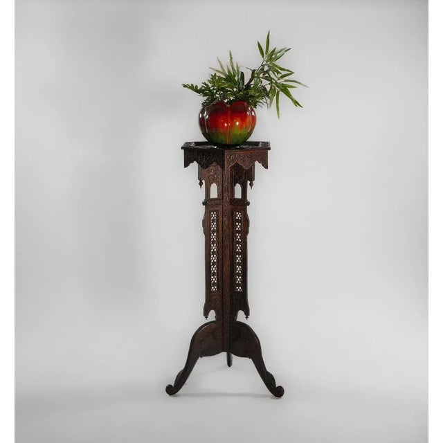 A beautiful antique Burmese Anglo Indian hardwood Jardinière plant stand. Circa 1880. Hand carved and pierced decoration...