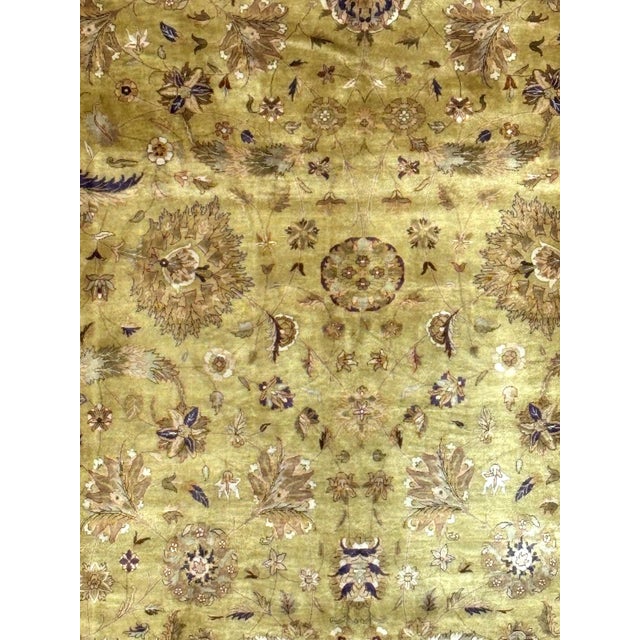 1980s Silk and Wool Singed Indo Tabriz ,9' X 11'10 For Sale - Image 4 of 7