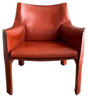 Cognac Leather Cab Lounge Chair by Mario Bellini, 1970s