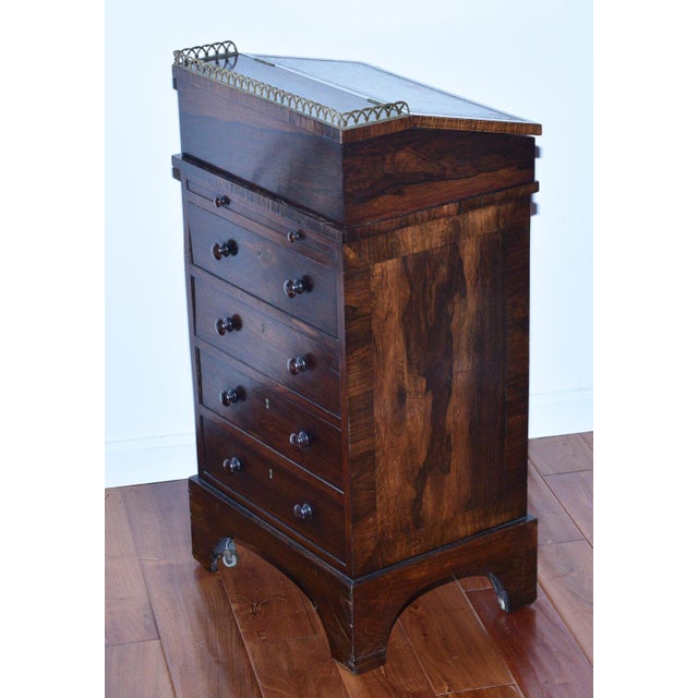 Mid 19th Century Rosewood Irish Davenport Desk Signed Williams & Gibton of Dublin, Circa 1835 For Sale - Image 5 of 12