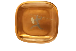 Circa 1950 Los Castillo Signed Sterling Silver and Polished Copper Tray