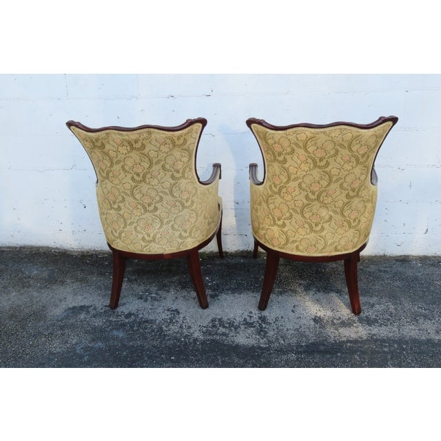 1940s 1940s Carved Mahogany Fireplace Living Bed Room Side Chairs a Pair 6277 For Sale - Image 5 of 18