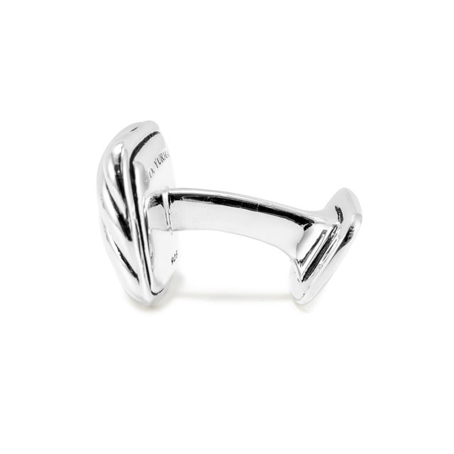 David Yurman Men’s David Yurman 925 Sterling Silver Sculpted Cable Cushion Cufflinks, A Pair For Sale - Image 4 of 8