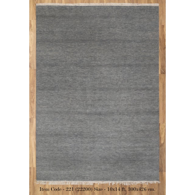 10' x 14' Savannah Hand Knotted Modern Grey Wool & Silk Rug For Sale - Image 16 of 18