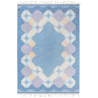 Doris Leslie Blau Vintage Swedish Flat Woven by Ingegerd Silow For Sale