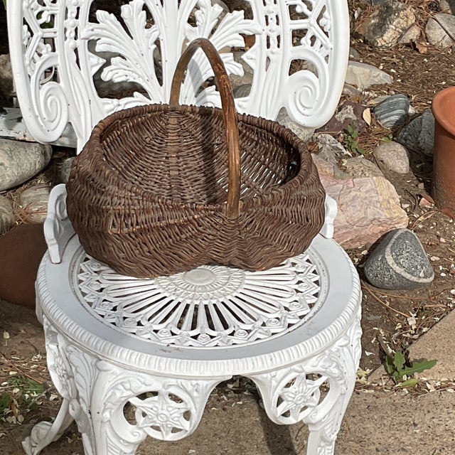 Early 19th Century Early 19th Century Antique Woven Buttock Basket For Sale - Image 5 of 6