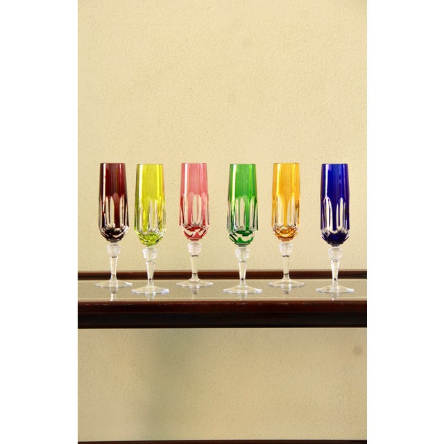 Mid-Century Modern Vintage Antika Wine Crystal Glasses by Nachtmann, 1970s, Set of 6 For Sale - Image 3 of 8