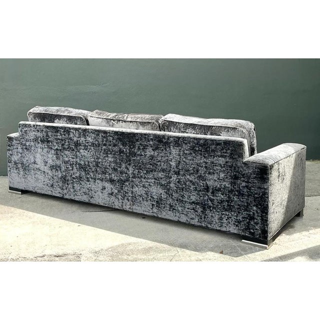 Contemporary Vintage Monumental Swaim Velvet Sofa For Sale - Image 3 of 16