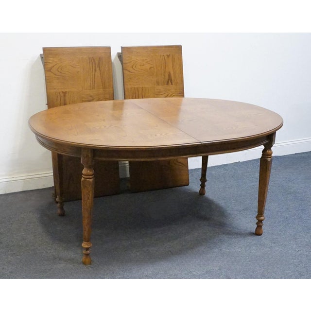 Wood Drexel Furniture Bishopgate Collection Solid Walnut English Tudor Style 104" Oval Dining Table 160-336 For Sale - Image 7 of 10