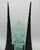 Green Modernist Abstract Glass and Wrought Iron Art Sculpture, 1980s For Sale - Image 8 of 10