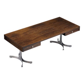 Large Rosewood Desk from Trau Arredamenti Metallici S.P.A., Italy, 1960s For Sale
