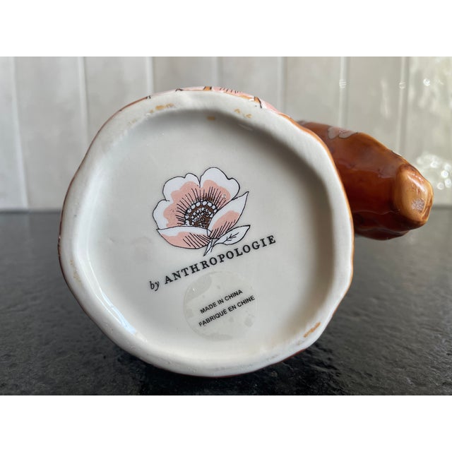 Anthropologie Pair of Ceramic Cockatoo Vases For Sale - Image 4 of 4