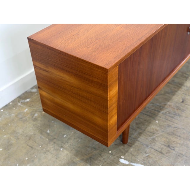 1960s Hans J Wegner "President" Credenza - Mid Century Danish Modern Teak Tambour Door Cabinet For Sale - Image 9 of 12