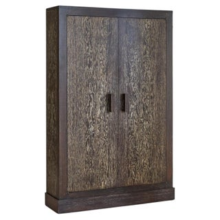 French Brown Cerused Oak Cabinet, 1940s For Sale