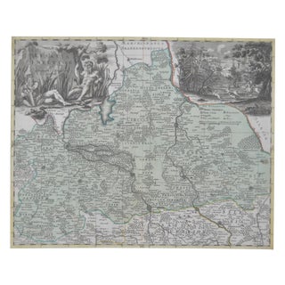 18th Century Hand Colored Map C.1700 For Sale