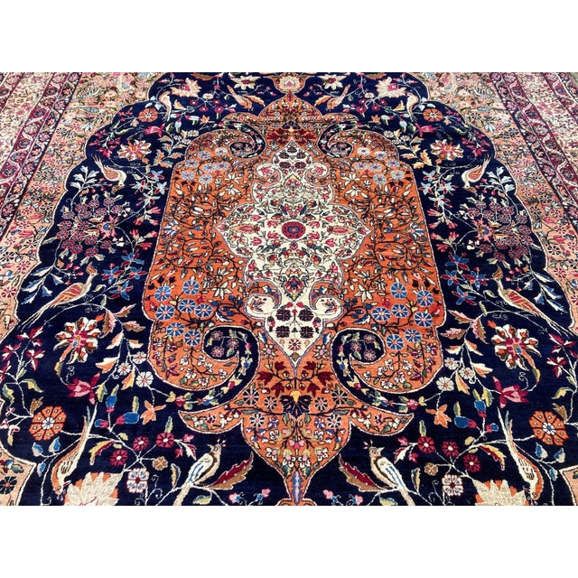 19th Century Antique Kirman Lavar Rug in Wool, 1890s For Sale - Image 5 of 18
