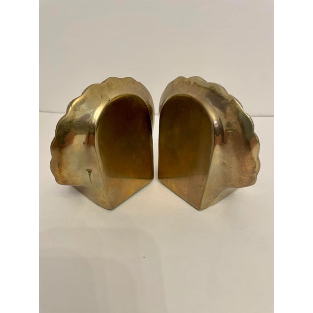 Pair Brass Seashell Scallop Bookends For Sale - Image 4 of 7