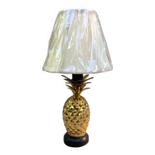 Petite Brass Pineapple Lamp for Desk, Vanity, Nightstand For Sale