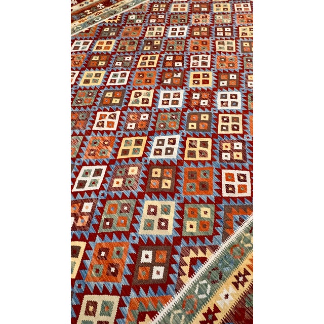 Textile Large Flatweave Multi Color Kilim Oversize 15'3"x25'6" For Sale - Image 7 of 8