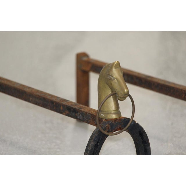 1950s Gold Horse Decor Fireplace Andirons, 1950s, Set of 2 For Sale - Image 5 of 18