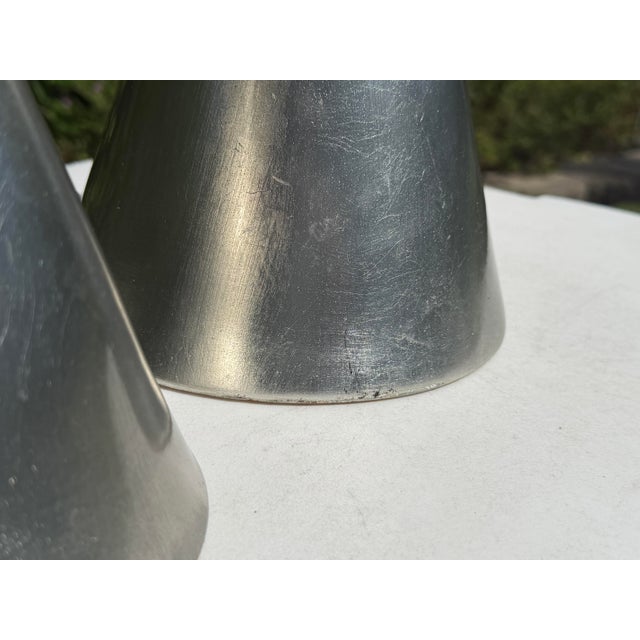 Vintage Sculptural Postmodern Ceramic Candleholders, Graduated Pair For Sale - Image 12 of 12