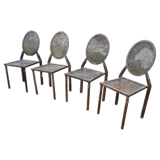 Vintage Brutalist Stacking Dining Chairs in Iron, 1960, Set of 4 For Sale