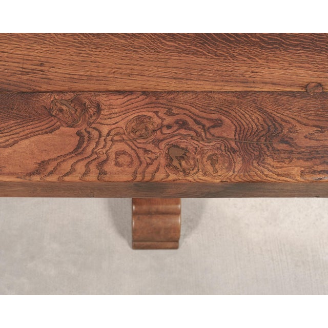 Country French Oak Refectory Farmhouse Trestle Dining Table 8 Ft. For Sale - Image 16 of 17